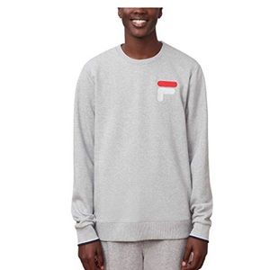 🆕 Fila Men's French Terry Crew Neck Sweatshirt (Gray, Medium)